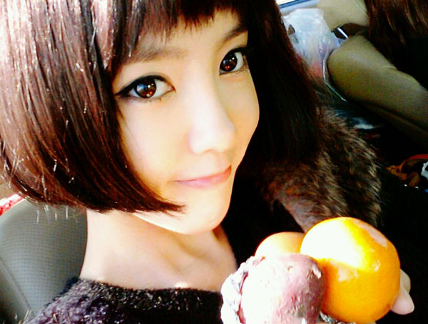 T-ara Hyomin breakfast selca